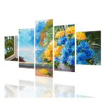 تابلو نقاشی طرح گل 5 تکه  کد TA2101 - تصویر 4