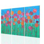 تابلو نقاشی طرح گل 3 تکه  کد TA1004 - تصویر 4