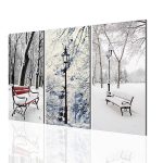 تابلو دکوراتیو منظره طرح برف 3 تکه  کد TA1006 - تصویر 4