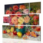 تابلو نقاشی طرح گل 5 تکه  کد TA2204 - تصویر 3