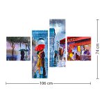 تابلو نقاشی عاشقانه 4 تکه  کد TA0310 - تصویر 2