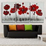 تابلو نقاشی طرح گل 3 تکه  کد TA5101
