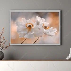 تابلو دکوراتیو عکس گل سفید
