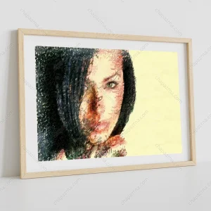 تابلو چهره مدرن با خطاطی