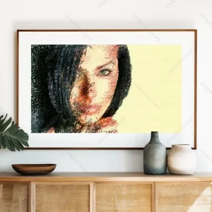 تابلو چهره مدرن با خطاطی