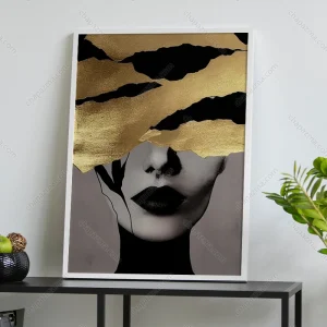 تابلو مدرن مشکی طلایی