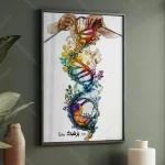 تابلو روز پزشک طرح نقاشی DNA کد DR010 - تصویر 3
